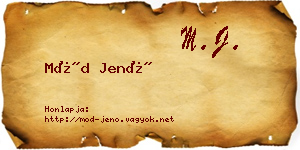 Mód Jenő névjegykártya